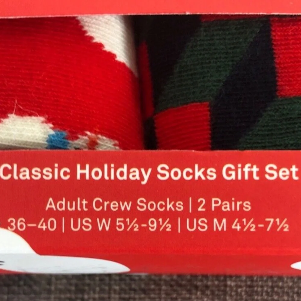Unisex Happy Socks 2 Pack Snowman/Geometric Gift Set of Socks